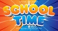 School Time editable text effect Template Royalty Free Stock Photo