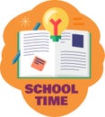 School time for learning subject lesson vector