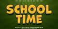 School time text effect, editable kids and cartoon text style Royalty Free Stock Photo