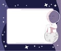 school timeable with cartoon style outerspace galaxy illustration 