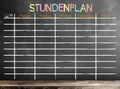 School timetable or class schedule template on chalkboard Royalty Free Stock Photo
