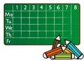 School timetable in greenboard (blackboard) style Royalty Free Stock Photo