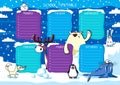 School timetable polar animals