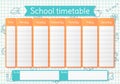 School schedule. Weekly timetable for lessons. Vector illustration Royalty Free Stock Photo