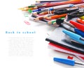 School tools and accessories on white background. Royalty Free Stock Photo