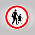 School Traffic Road Sign Isolate On White Background,Vector Illustration Royalty Free Stock Photo