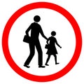 School Traffic Road Sign Isolate On White Background,Vector Illustration EPS.10 Royalty Free Stock Photo