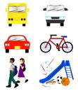 School Transportation Icons