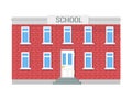 School Two-storey Building, Windows and Entrance Royalty Free Stock Photo
