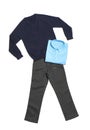 School uniform for boy on white background Royalty Free Stock Photo