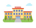 School university building vector elementary high cartoon campus flat school building illustration Royalty Free Stock Photo