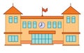 School or university building. Vector flat education concept. cartoon Royalty Free Stock Photo