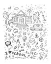School. Vector doolde set. Education concept. Doodle elements connected with school Royalty Free Stock Photo