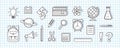 School vector icon, education paper sticker, line stationery set, study and office outline supply. Elementary