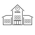 School vector icon, isolated building