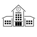 School vector icon, isolated building