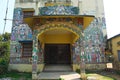 School where madhubani painting is taught. Madhubani paintings on wall. Madhubani, Bihar