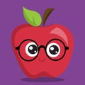 SCHOOL WORM APPLE SMILEY GLASS 10