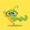 SCHOOL WORM PENCIL 02 Royalty Free Stock Photo