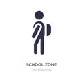 school zone icon on white background. Simple element illustration from Maps and Flags concept Royalty Free Stock Photo