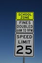 School zone speed limit Royalty Free Stock Photo