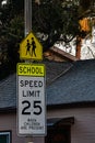 School zone speed limit when cildren are present Royalty Free Stock Photo