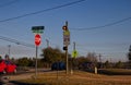 School Zone Speed Limit 25 flashing light and traffic Royalty Free Stock Photo