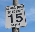 School zone speed limit sign Royalty Free Stock Photo