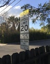 School Zone Speed Limit 20 Sign