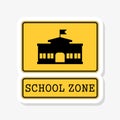 School zone sticker sign on a white background Royalty Free Stock Photo