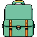 schoolbag color green supply icon