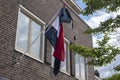 Schoolbag Hanging On A Flag At Amsterdam The Netherlands
