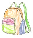 Schoolbag RGB color icon for dark theme. illustration on the theme of the school. backpack