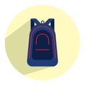 Schoolbag / school bag backpack with straps . Flat icon for education apps or websites Royalty Free Stock Photo