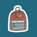 Schoolbag vector doodle illustration. Royalty Free Stock Photo