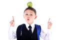 Schoolboy with apple Royalty Free Stock Photo