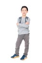 Schoolboy with backpack over white background Royalty Free Stock Photo