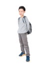 Schoolboy with backpack over white background Royalty Free Stock Photo