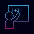 Schoolboy at the blackboard nolan icon. Simple thin line, outline vector of school icons for ui and ux, website or