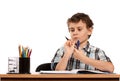 Schoolboy doing homework Royalty Free Stock Photo