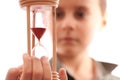 Schoolboy holding a hourglass