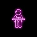 Schoolboy neon icon. Simple thin line, outline vector of school icons for ui and ux, website or mobile application