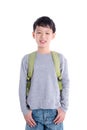 Schoolboy over white background Royalty Free Stock Photo