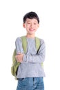 Schoolboy over white background Royalty Free Stock Photo