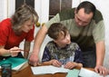 Schoolboy and parents