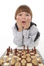 Schoolboy playing chess
