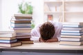 Schoolboy preparing for exams in the classroom Royalty Free Stock Photo