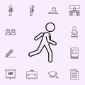 schoolboy runs to school icon. School icons universal set for web and mobile