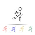 schoolboy runs to school multi color style icon. Simple thin line, outline vector of school icons for ui and ux, website or mobile