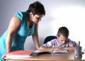 Schoolboy Studying In Classroom With Teacher Royalty Free Stock Photo